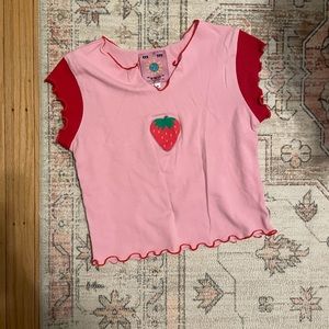 UNIF Strawberry Crop Top Baby Tee